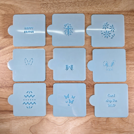 Easter Egg Stencil Set – 9 Piece Cake Pop Stencil Collection