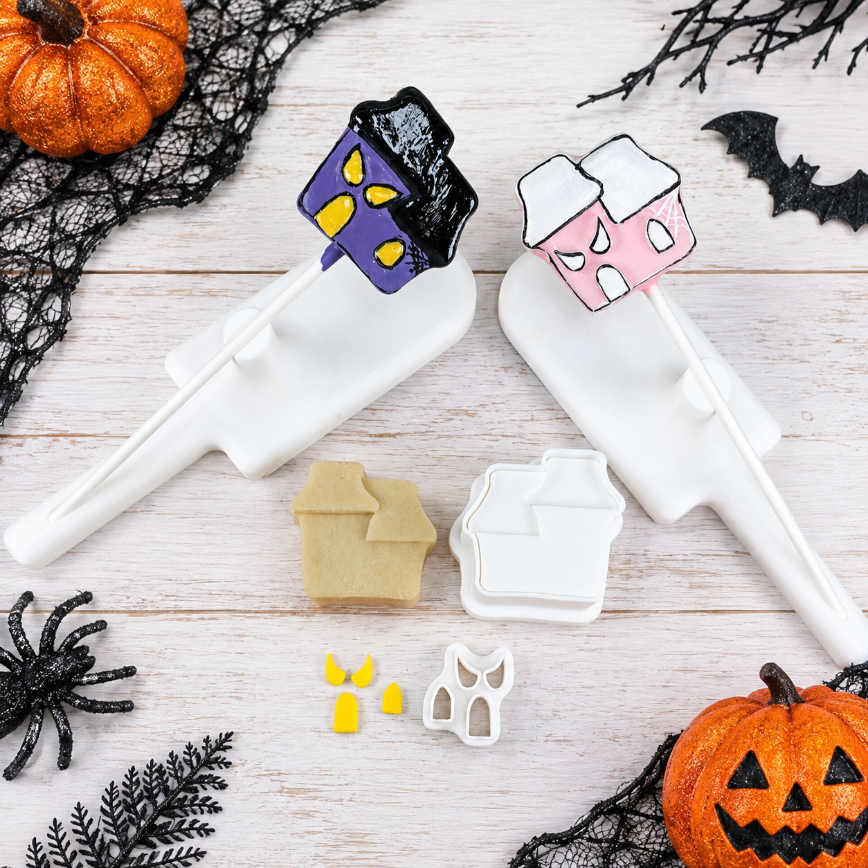 Haunted House Cake Pop Cutter with Matching Plunger and Fondant Cutter
