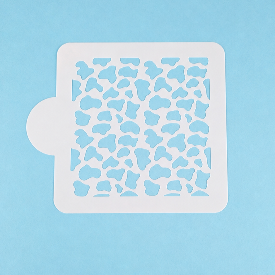 Cow Print Stencil — Cakesicle size