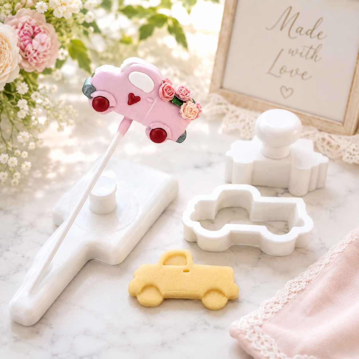Pickup Truck Cake Pop Cutter and Detail Stamp with Plunger | Vintage Farm Truck | Fall, Thanksgiving and Christmas Desserts