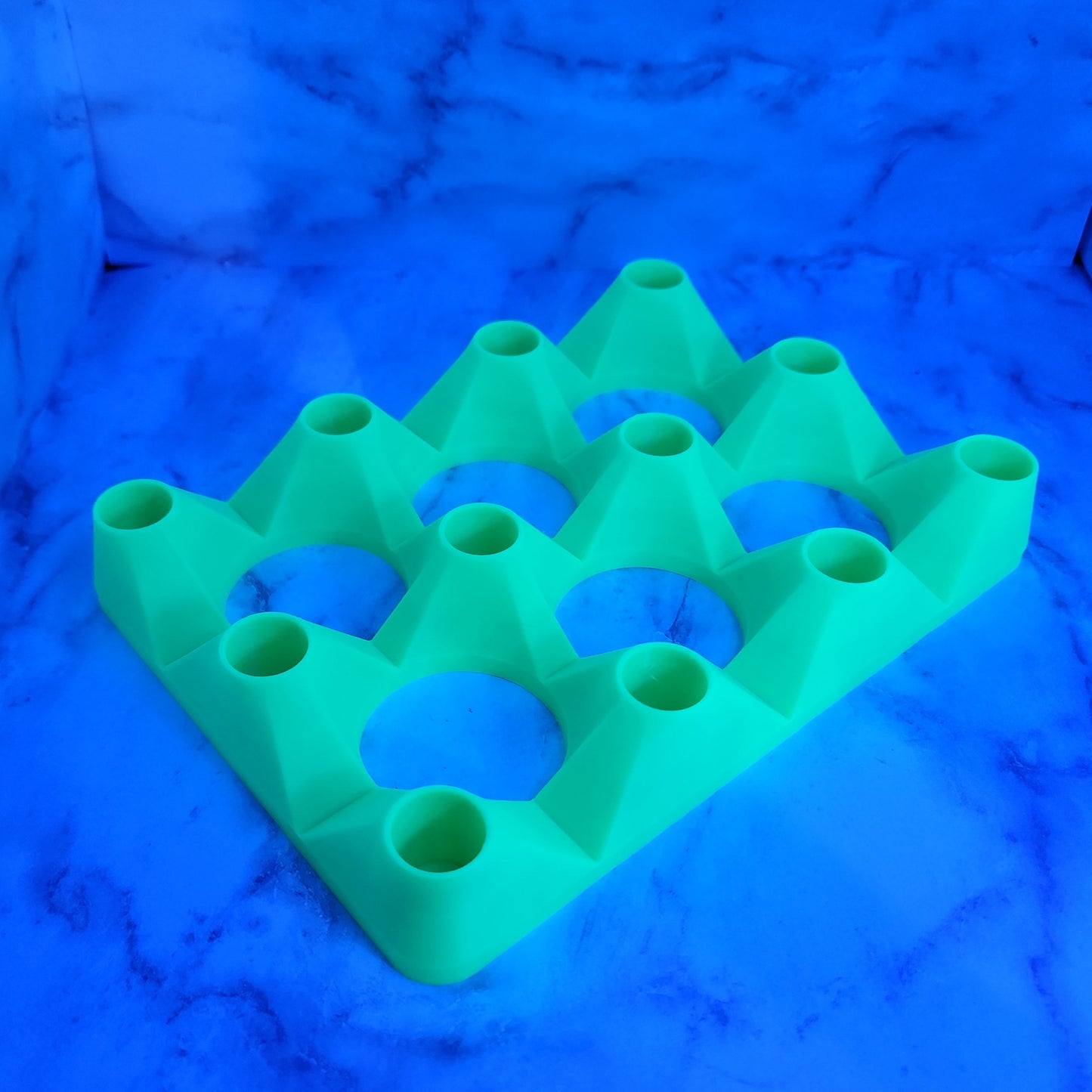 Black Light activated Pretzel Rod stand and Cake Pop Stand in Neon Green Florescent