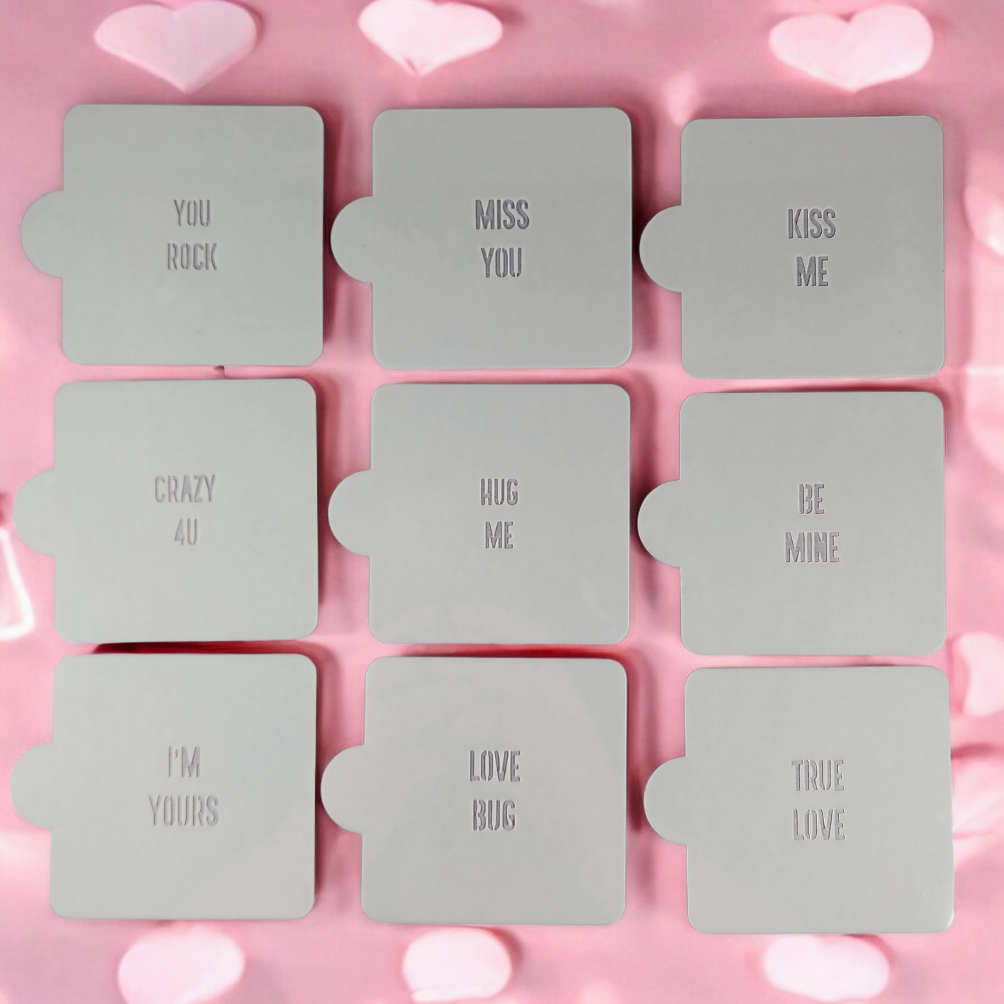 Conversation Heart Cake Pop Stencil Set