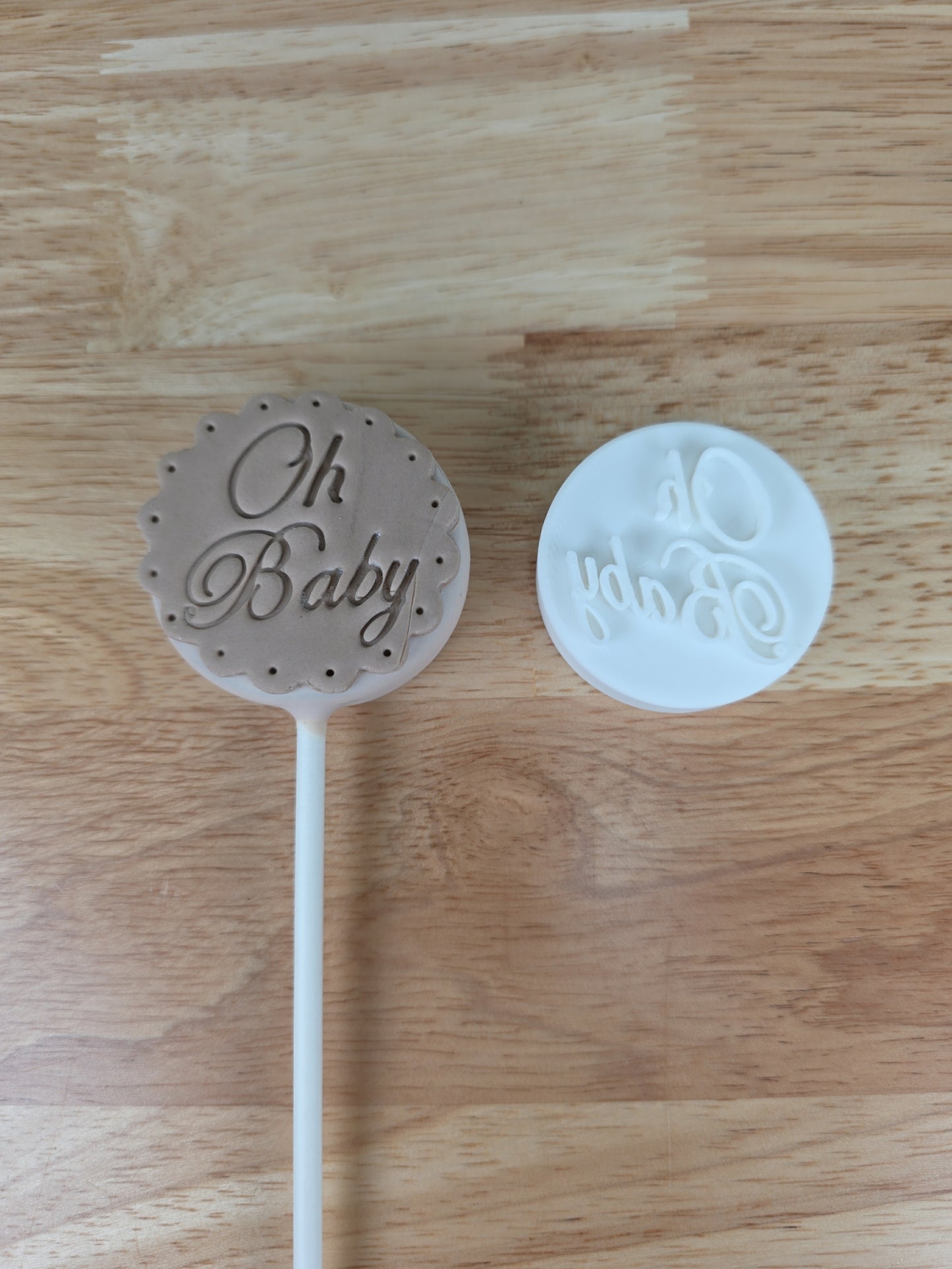 Oh Baby Embossing Stamp | Cake Pop and Fondant Embosser | Cookie and Dessert Stamp