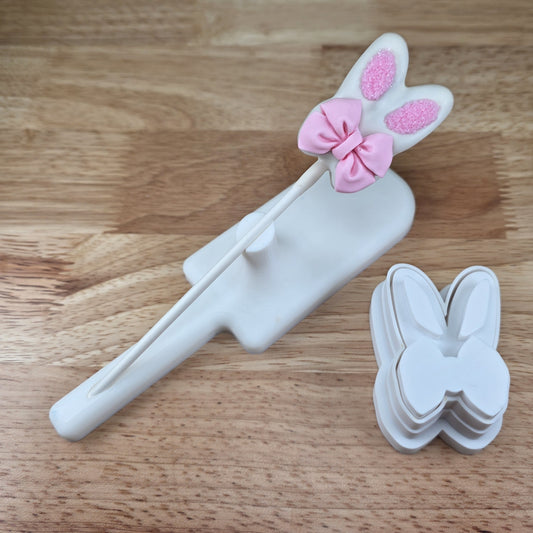 Bunny Ear Cake Pop Cutter with Bow / Personalization Indent