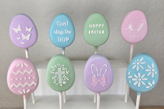 Easter Egg Stencil Set – 9 Piece Cake Pop Stencil Collection