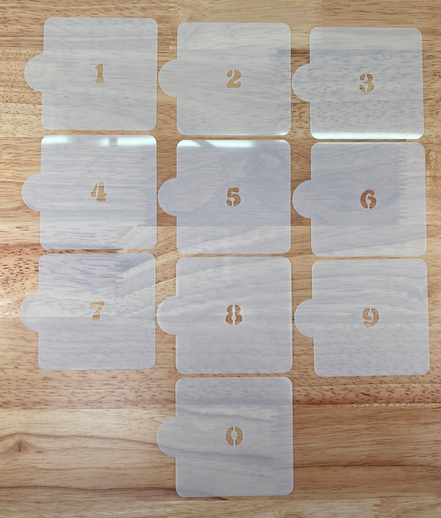 Cake Pop Number Stencil Set – 0.5” Tall Single Digit Stencils for Small Treats