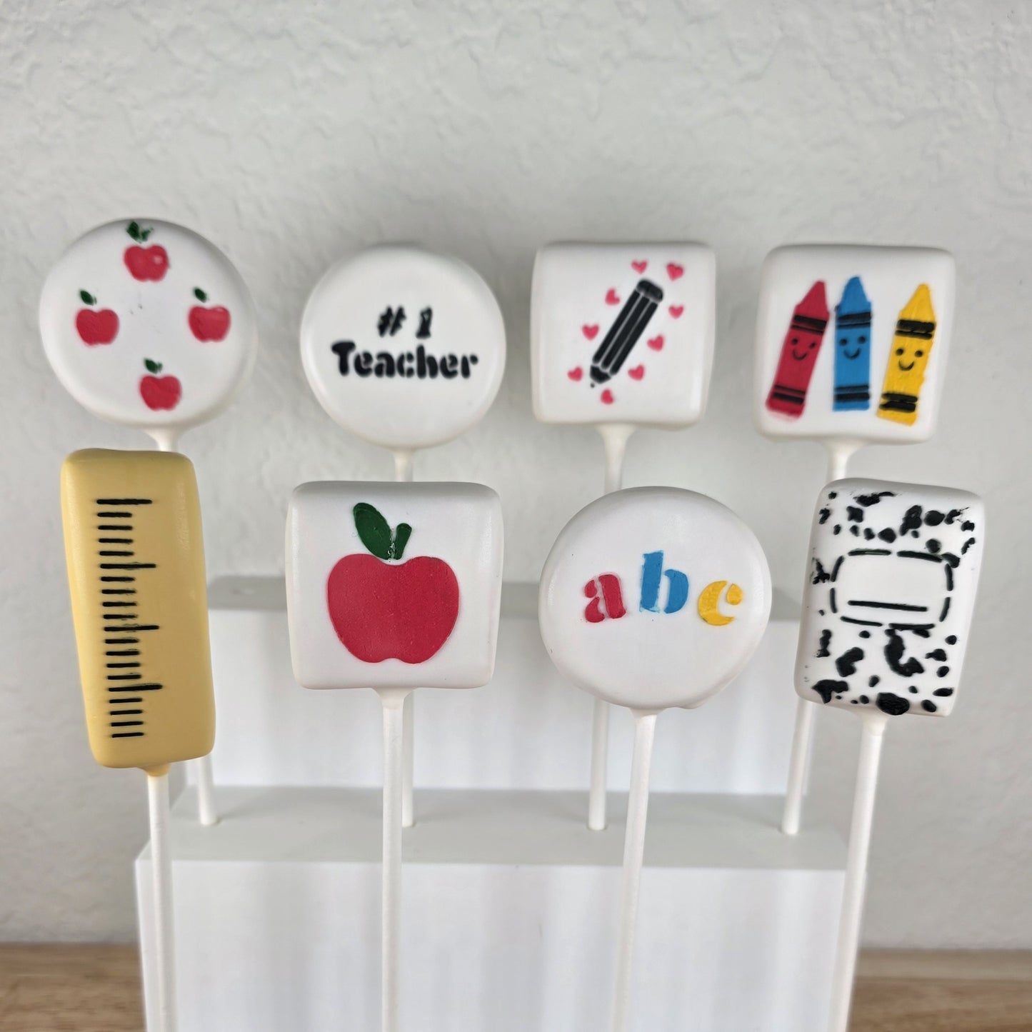 Teacher Appreciation Icon Stencil Set for cake pops and small treats