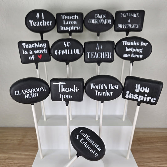 Teacher Appreciation Sayings Stencil Set – Mini Phrase Stencils for Cake Pops & Cookies