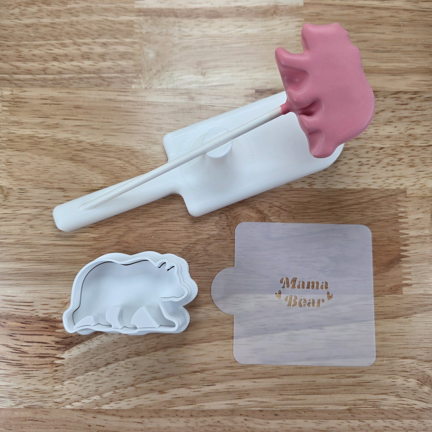 Bear Cake Pop Cutter | Mama Bear Cake Pops | Mother’s Day Cake Pop Design | Bear Dessert Mold | Floral & Cub Stencil Options