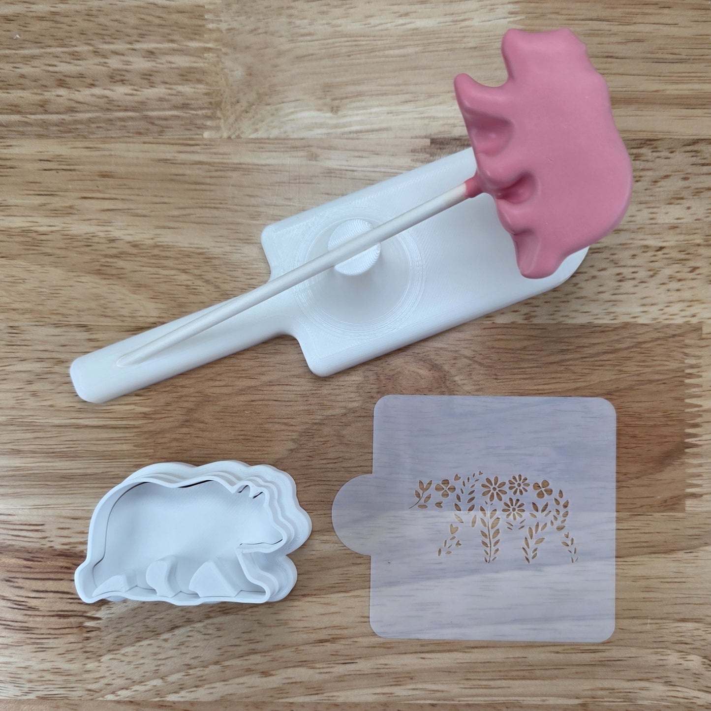 Bear Cake Pop Cutter | Mama Bear Cake Pops | Mother’s Day Cake Pop Design | Bear Dessert Mold | Floral & Cub Stencil Options