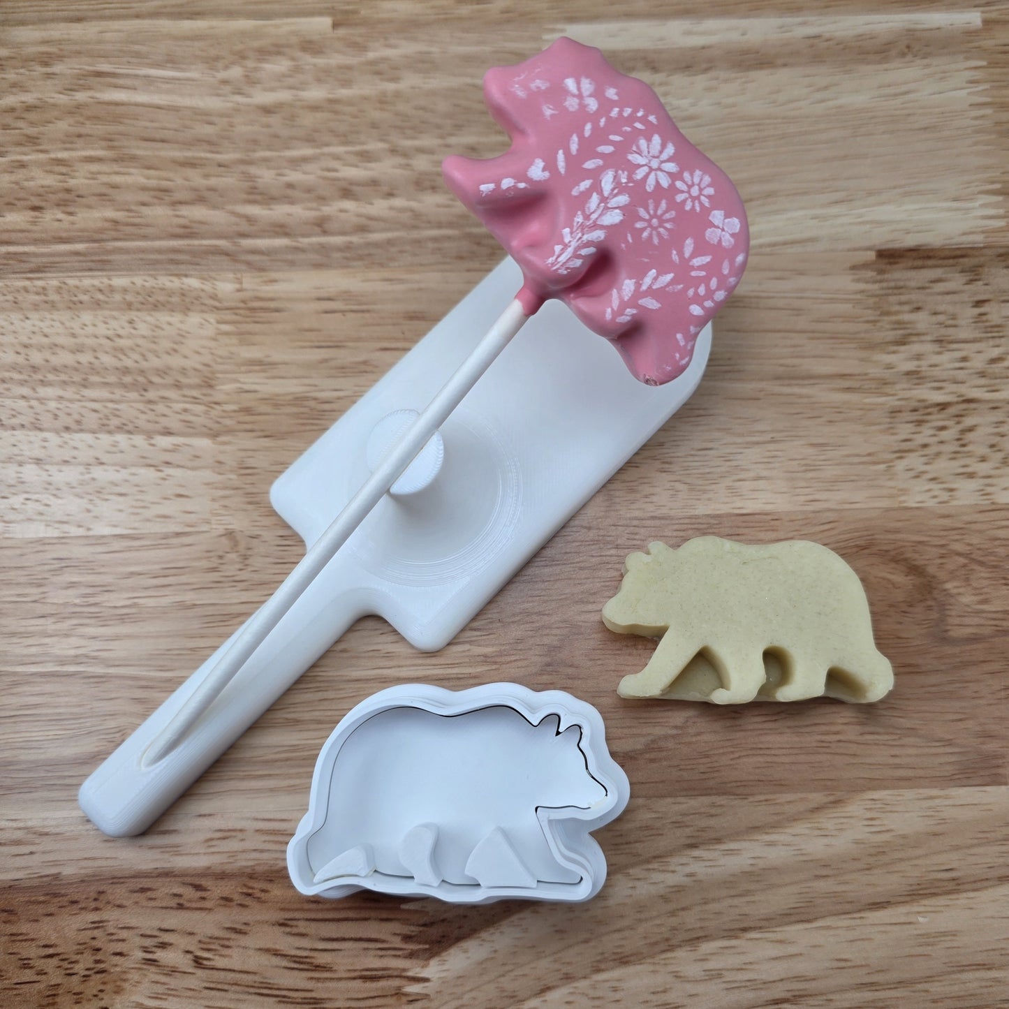 Bear Cake Pop Cutter | Mama Bear Cake Pops | Mother’s Day Cake Pop Design | Bear Dessert Mold | Floral & Cub Stencil Options
