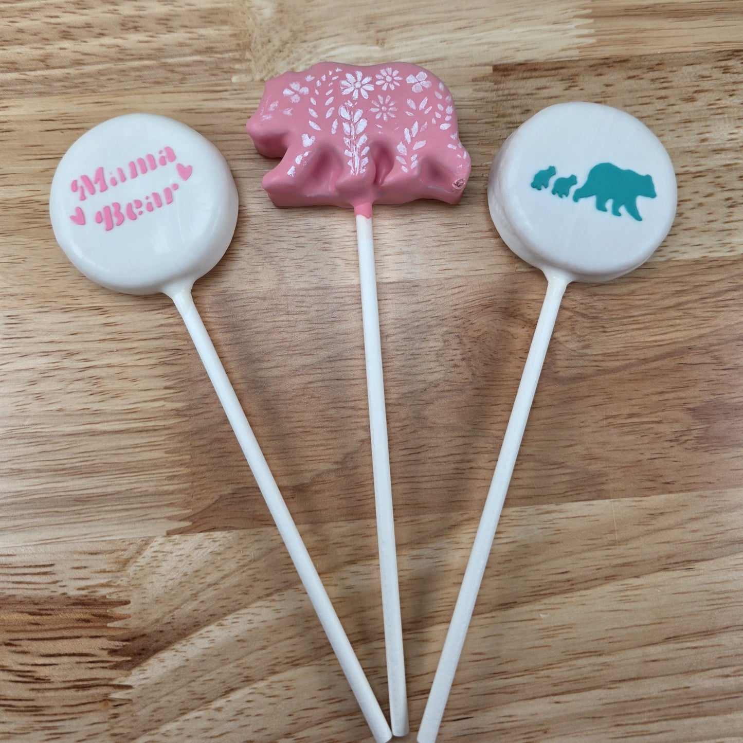 Bear Cake Pop Cutter | Mama Bear Cake Pops | Mother’s Day Cake Pop Design | Bear Dessert Mold | Floral & Cub Stencil Options