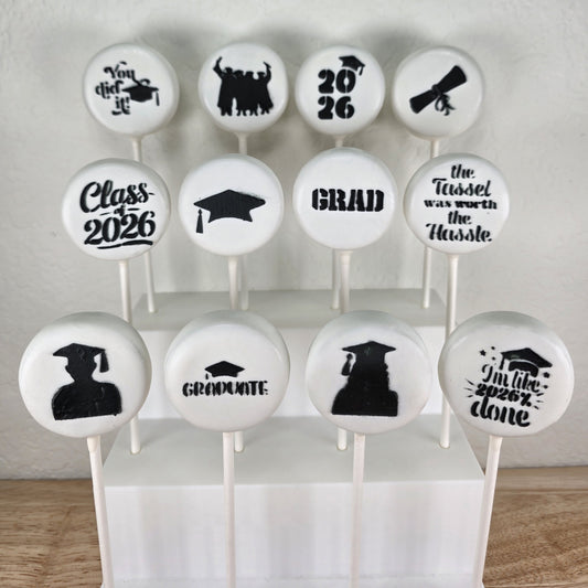 Graduation stencils for cake pops and small treats