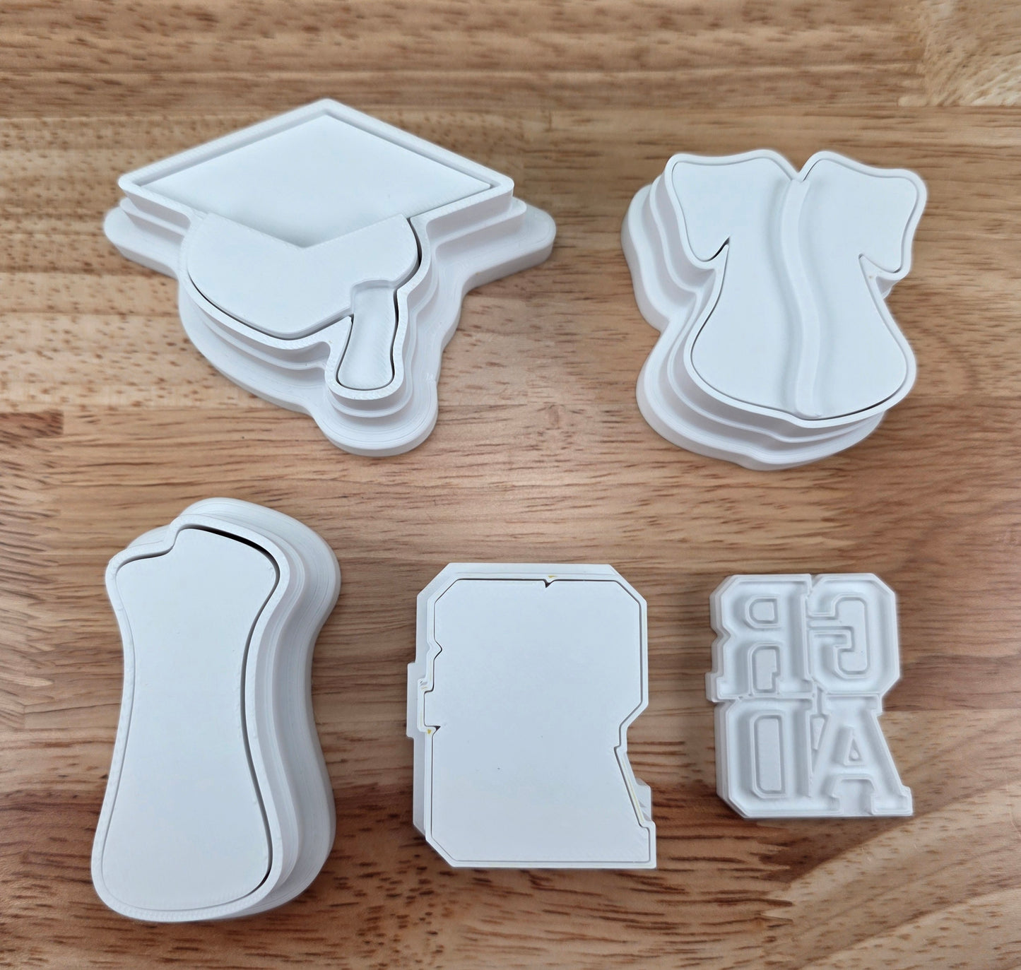 Graduation Cake Pop Cutters | Mix & Match Set | Cap, Diploma, GRAD, Robe Shapes | Class of 2026 Treat