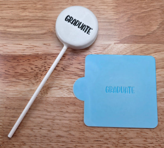 Graduation Stencil | Grad Text Design for Cookies & Cakesicles