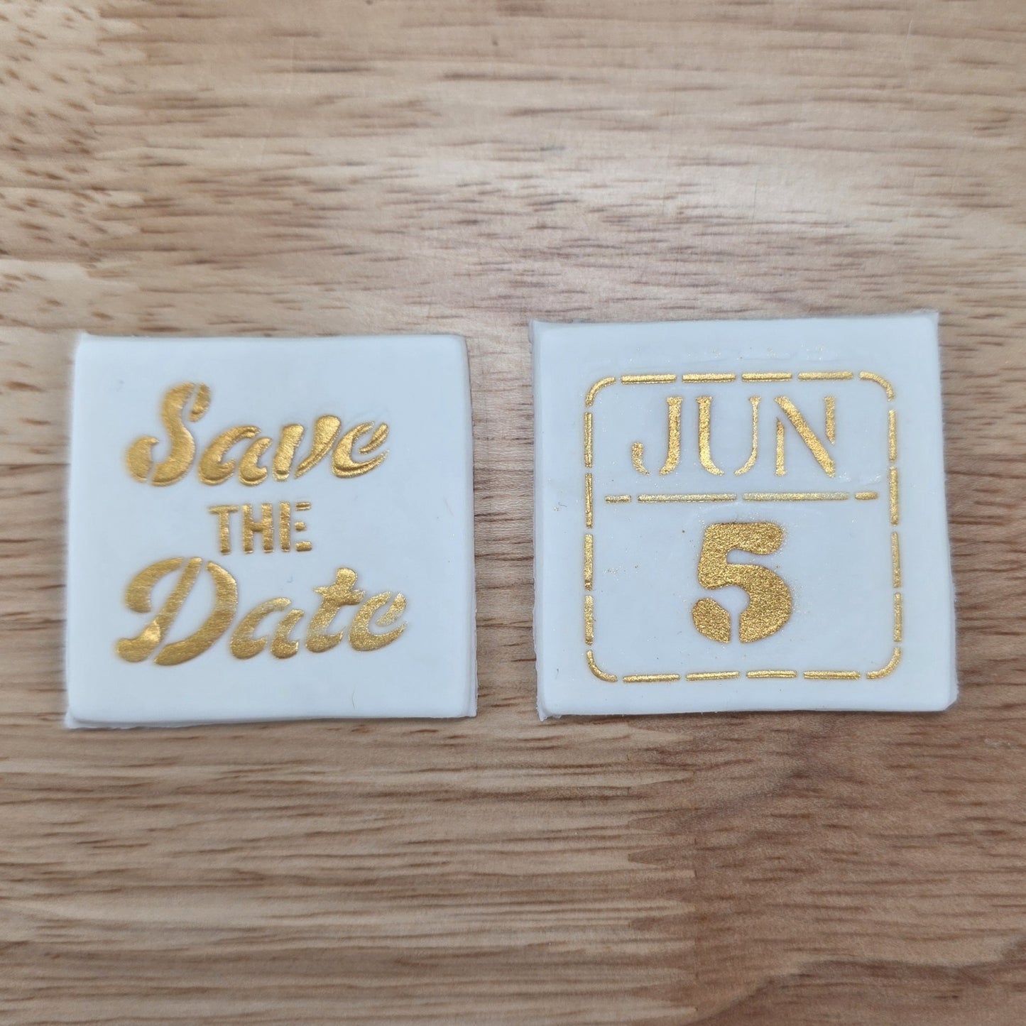 Save the Date Stencil Set cake pops and small treats