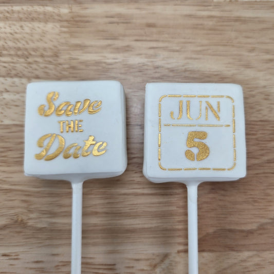 Save the Date Stencil Set cake pops and small treats