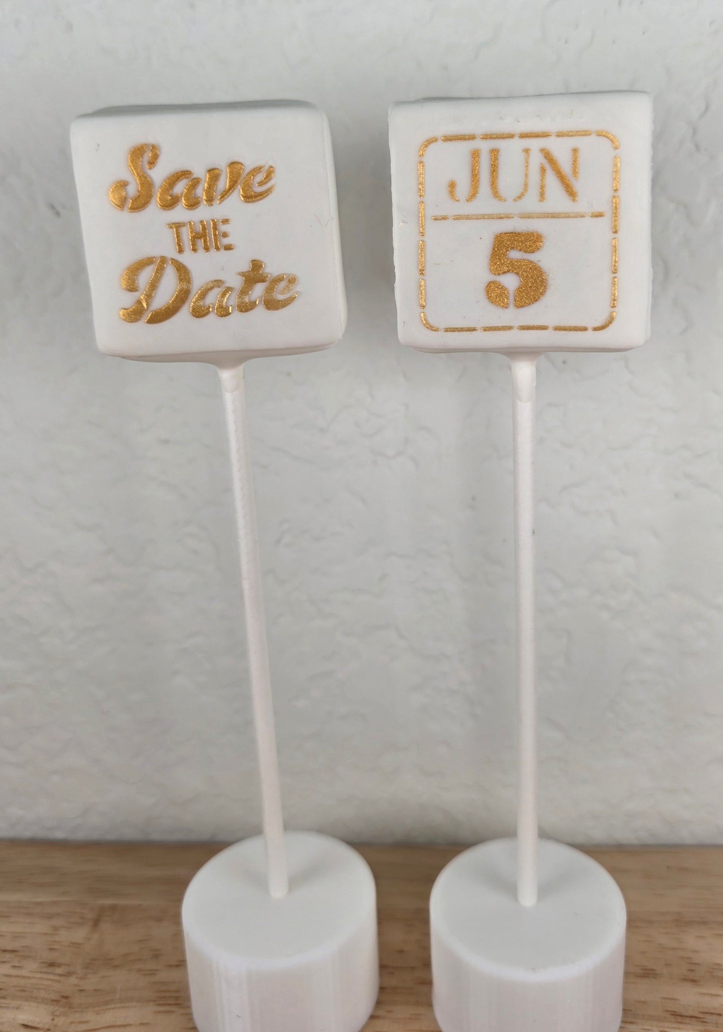 Save the Date Stencil Set cake pops and small treats