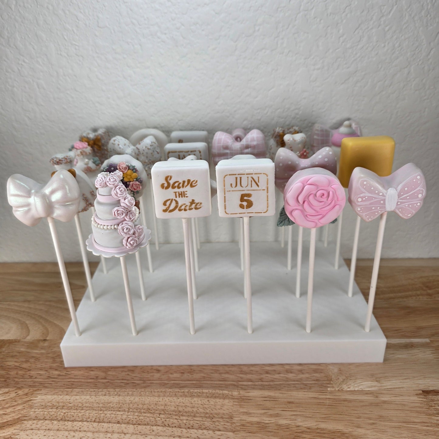 White cake pop drying rack 24 hole - 3D printed dessert table display