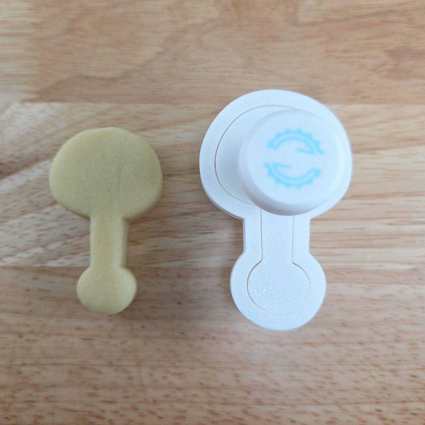 Baby rattle cake pop cutter and cut dough