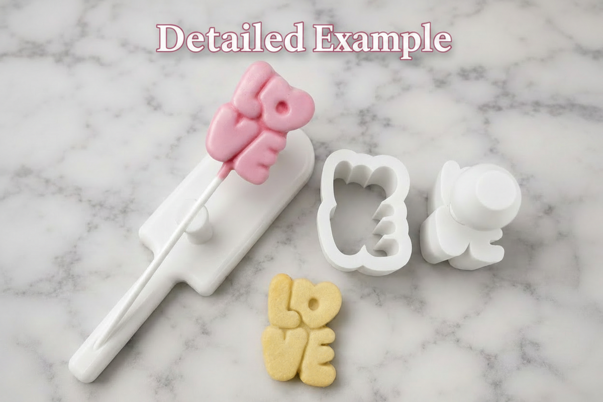 Love cake pop cutter with indent plunger
