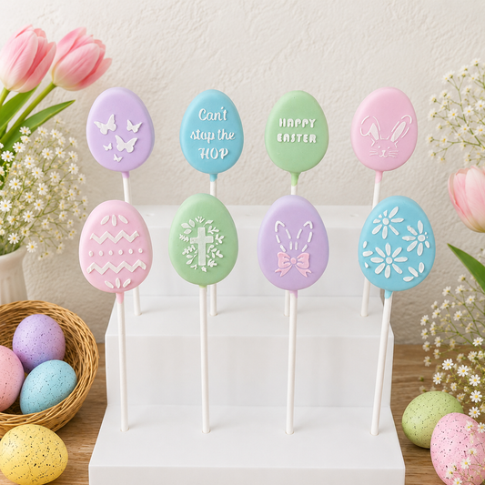 Easter Egg Stencil Set – 9 Piece Cake Pop Stencil Collection