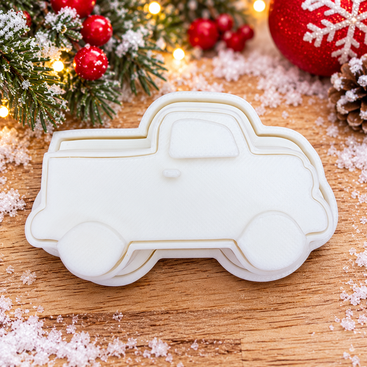 Red Christmas Truck Cake Pop Cutter with Matching Indent Plunger