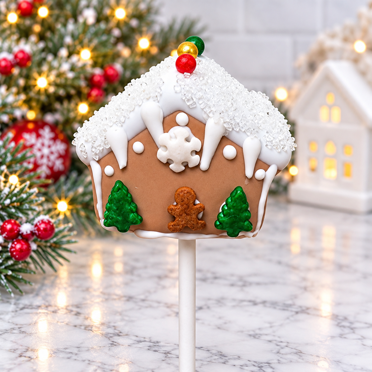 Gingerbread House cake pop