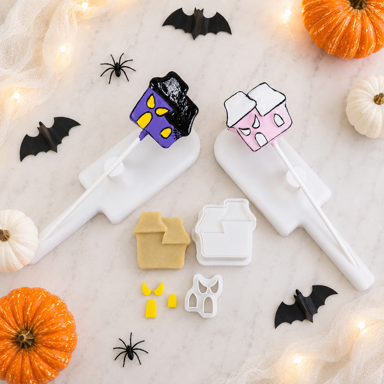 Haunted House cake pops with cake pop cutter, fondant cutter 