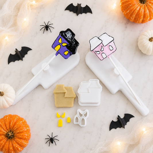 Haunted House cake pops with cake pop cutter, fondant cutter 