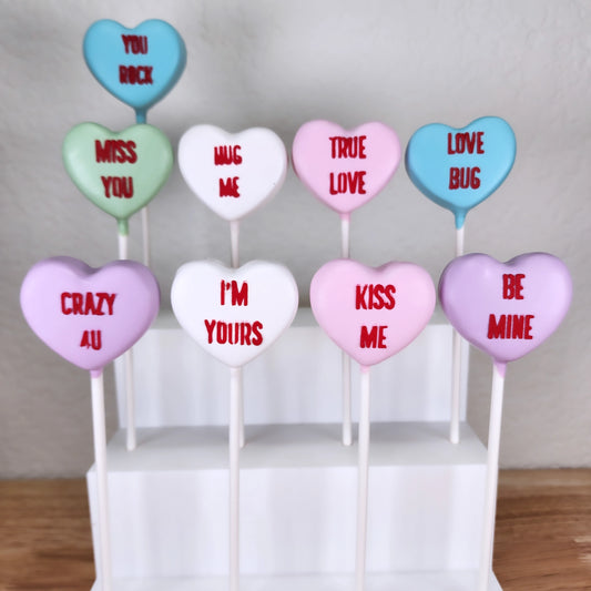 Conversation Heart Cake Pop Stencil Set