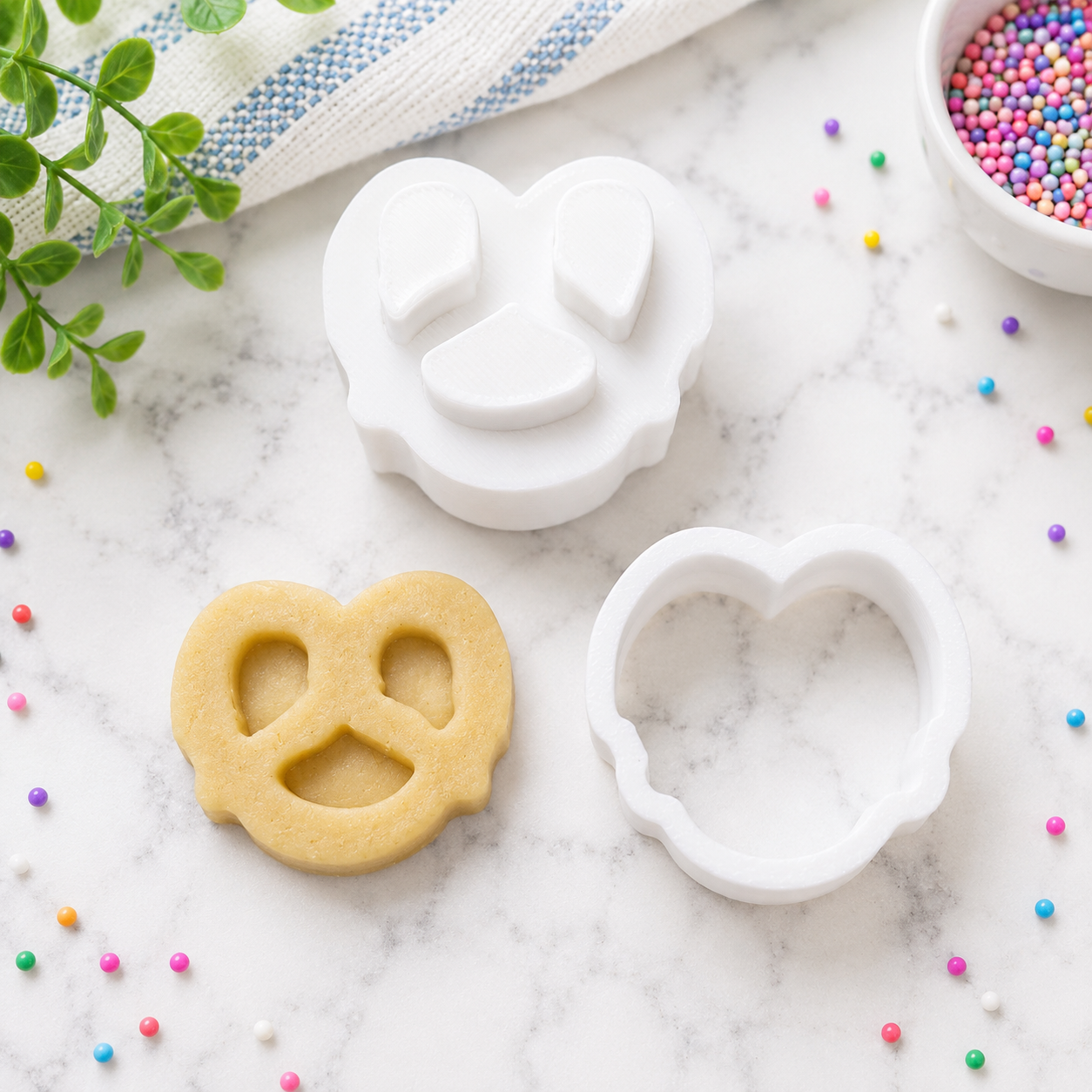 Pretzel Cake Pop Cutter with Matching Embossing Plunger | Cookie Dough, Fondant and Modeling Chocolate Tool