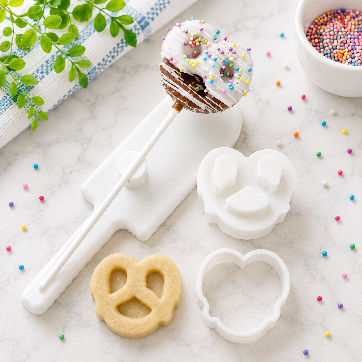 Pretzel Cake Pop Cutter with Matching Embossing Plunger | Cookie Dough, Fondant and Modeling Chocolate Tool