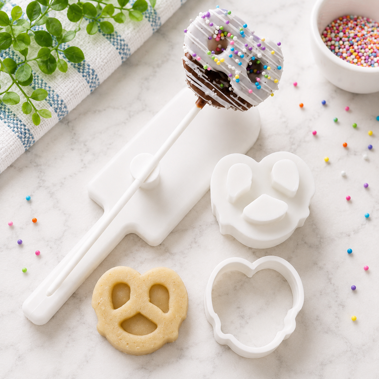 Pretzel Cake Pop Cutter with Matching Embossing Plunger | Cookie Dough, Fondant and Modeling Chocolate Tool