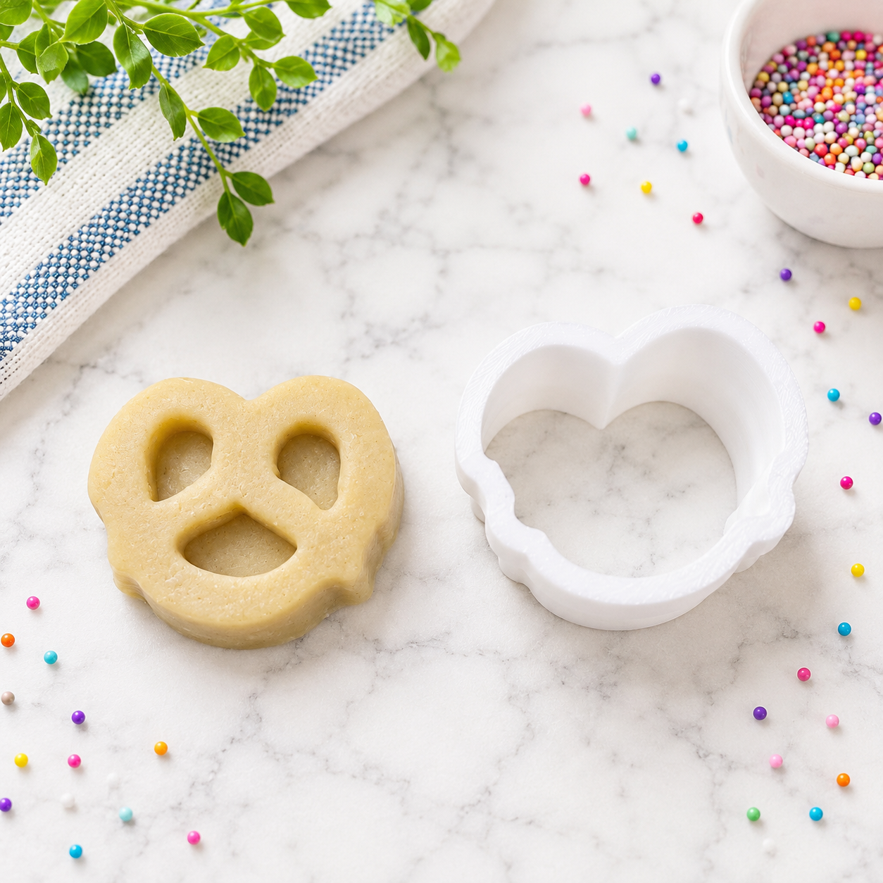 Pretzel Cake Pop Cutter with Matching Embossing Plunger | Cookie Dough, Fondant and Modeling Chocolate Tool
