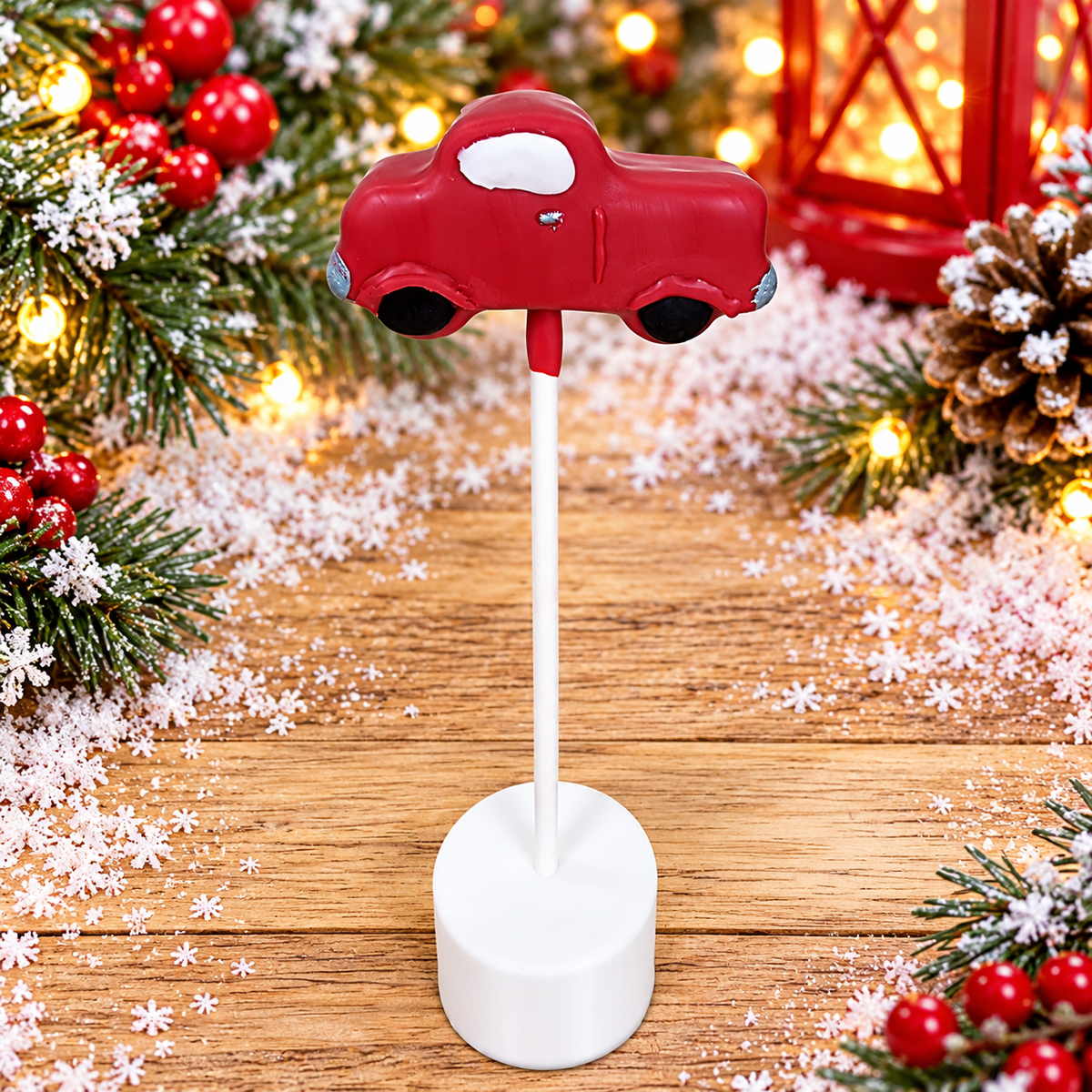 Red Christmas Truck Cake Pop Cutter with Matching Indent Plunger