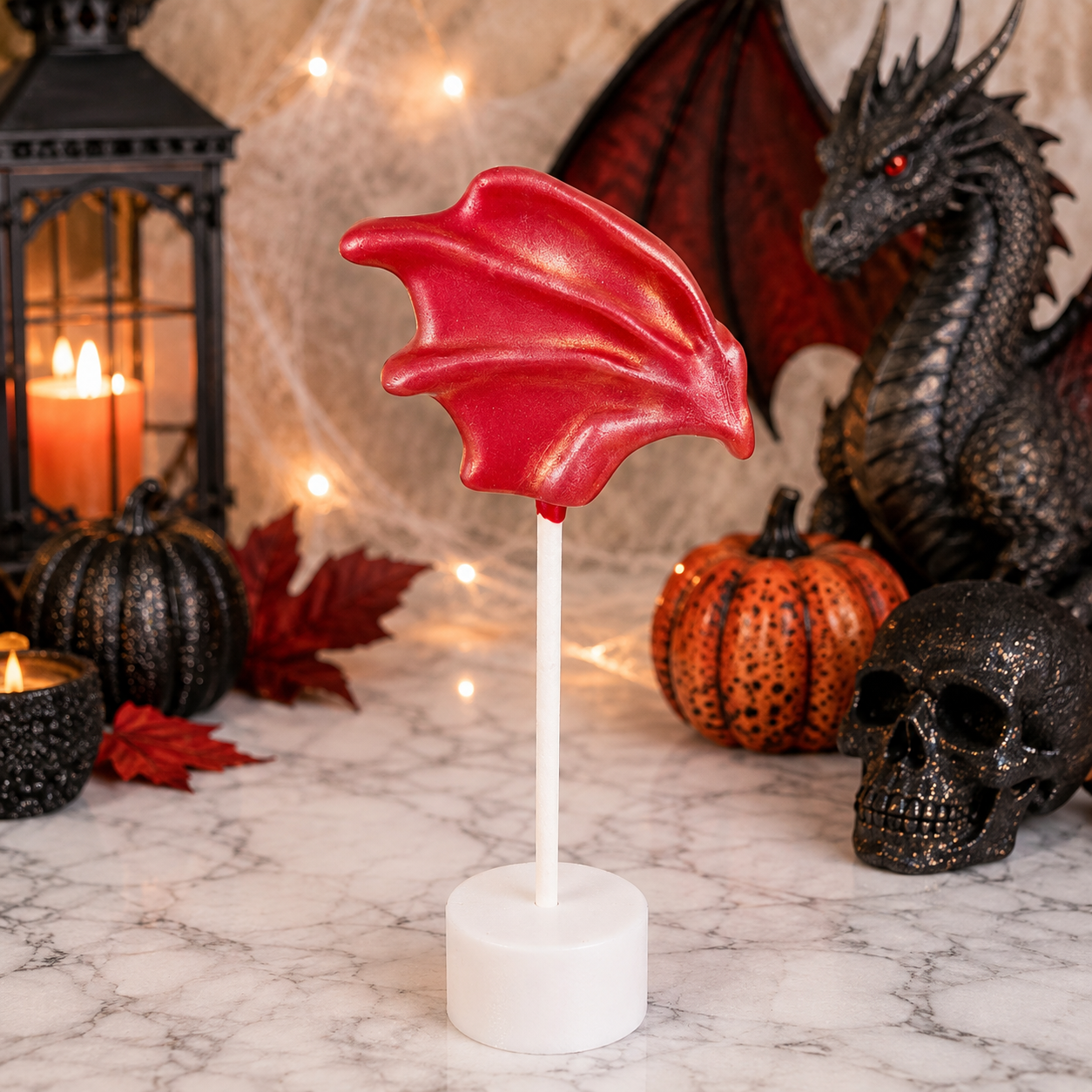 Red Dragon wing cake pop