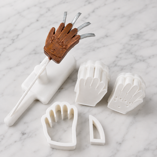 Slasher cake pop with the cutters to make the cake pop