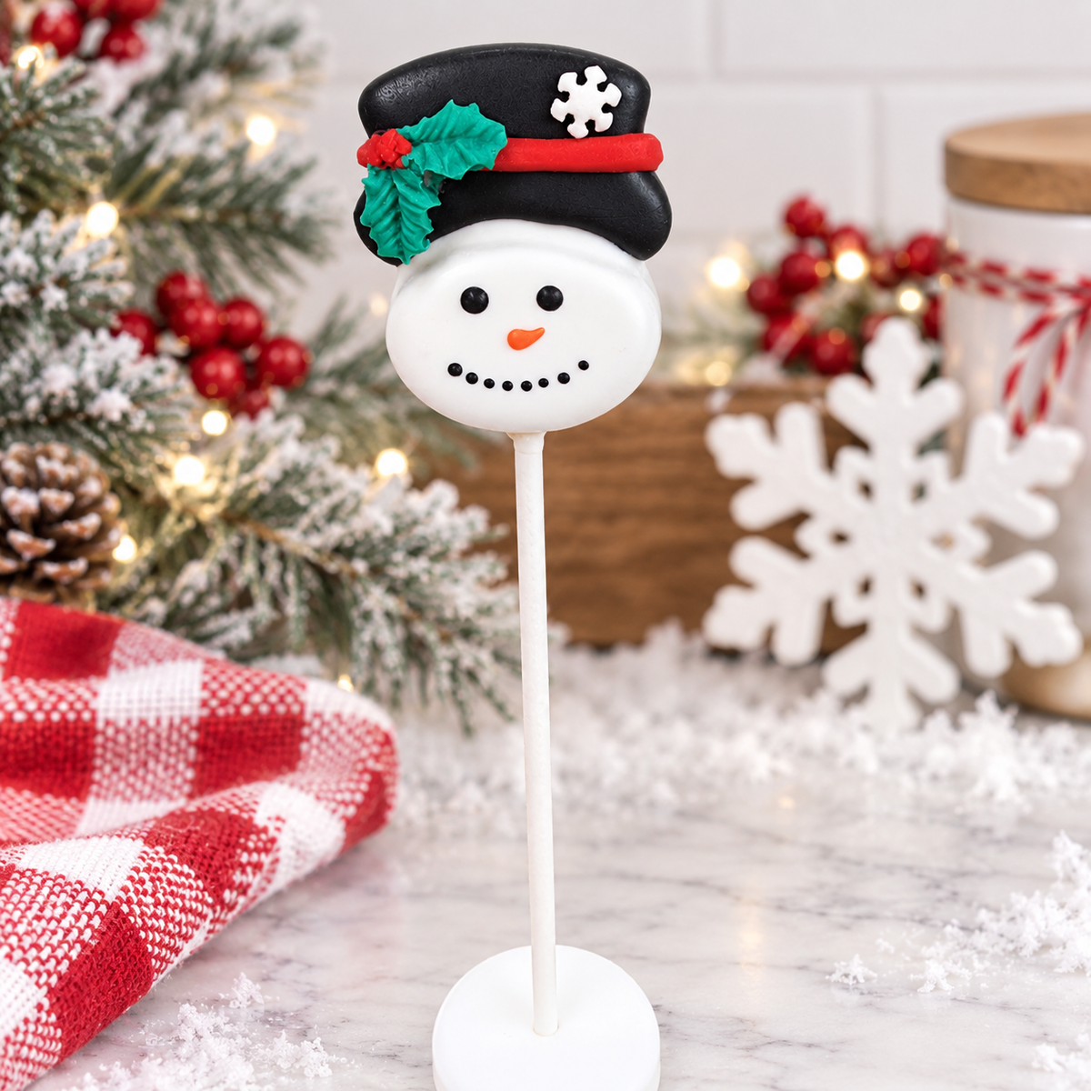 Snowman cake pop