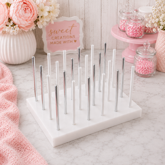 24 Hole white Straw cake pop stand