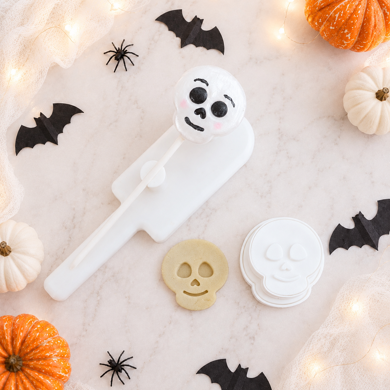 Skull Cake Pop Cutter with Matching Indent Plunger