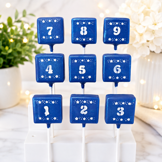 Cake Pop Number Stencil Set – 0.5” Tall Single Digit Stencils for Small Treats