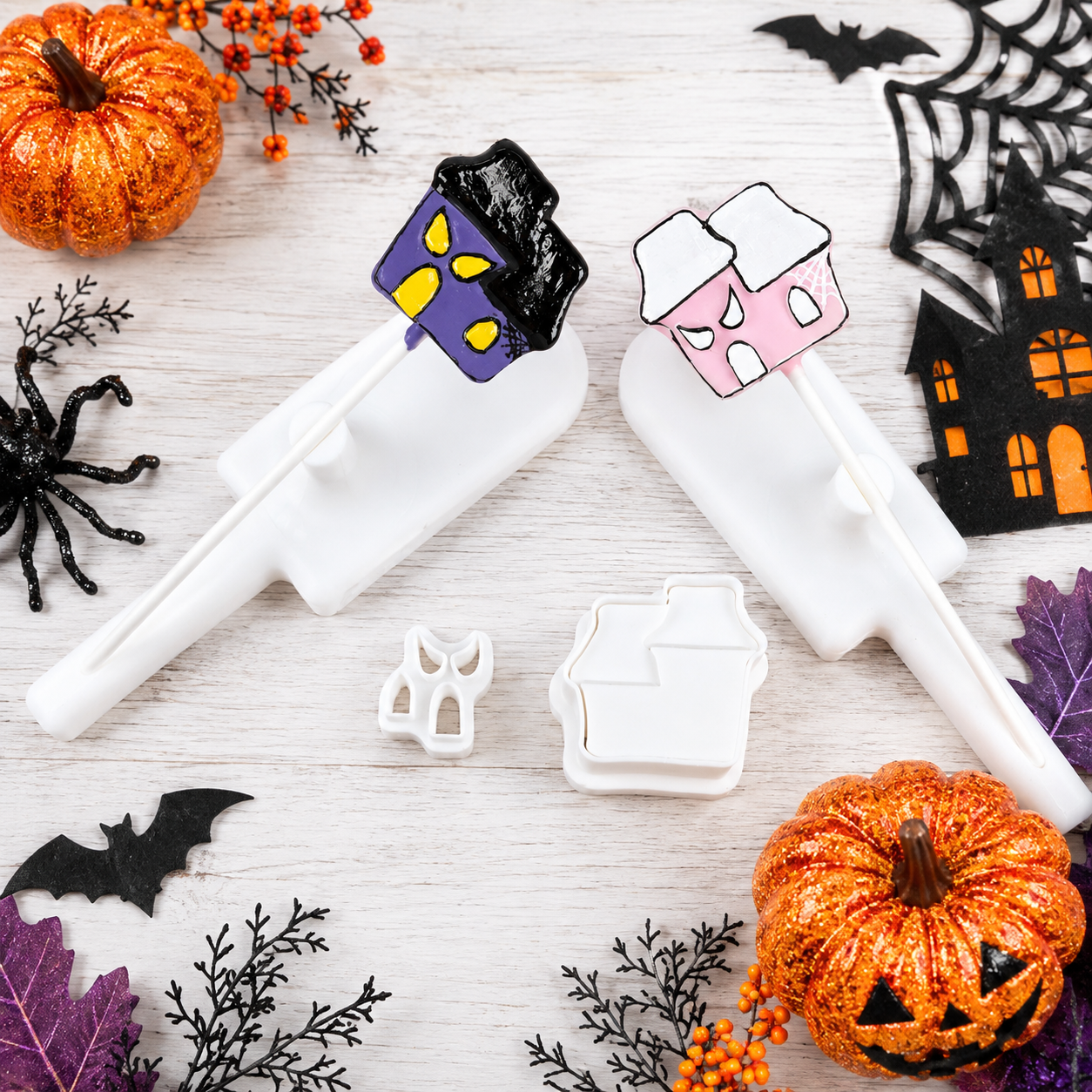 Haunted House Cake Pop Cutter with Matching Plunger and Fondant Cutter