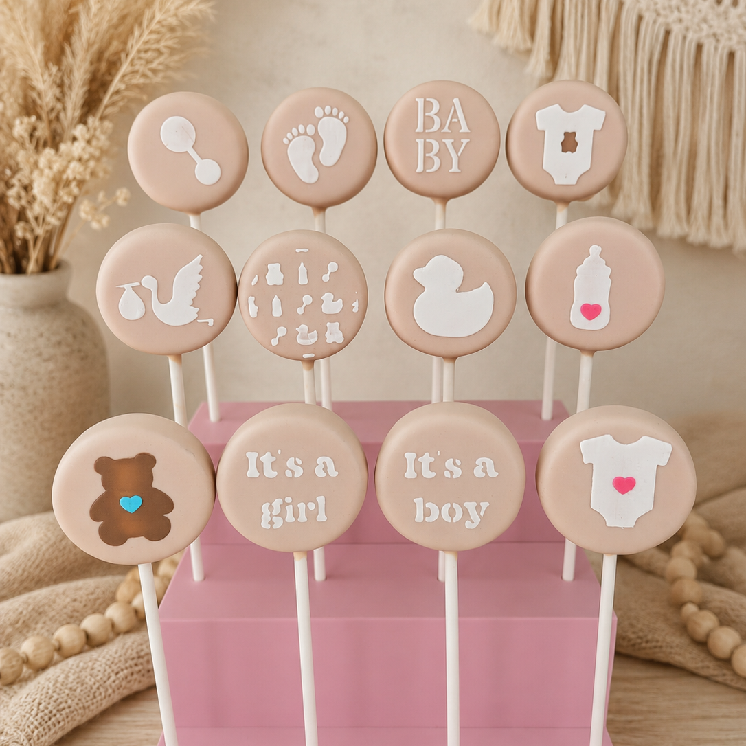 Baby Shower Cake Pop Stencil Set by HGB3D – Baby, Onesie, and Rubber Duck designs