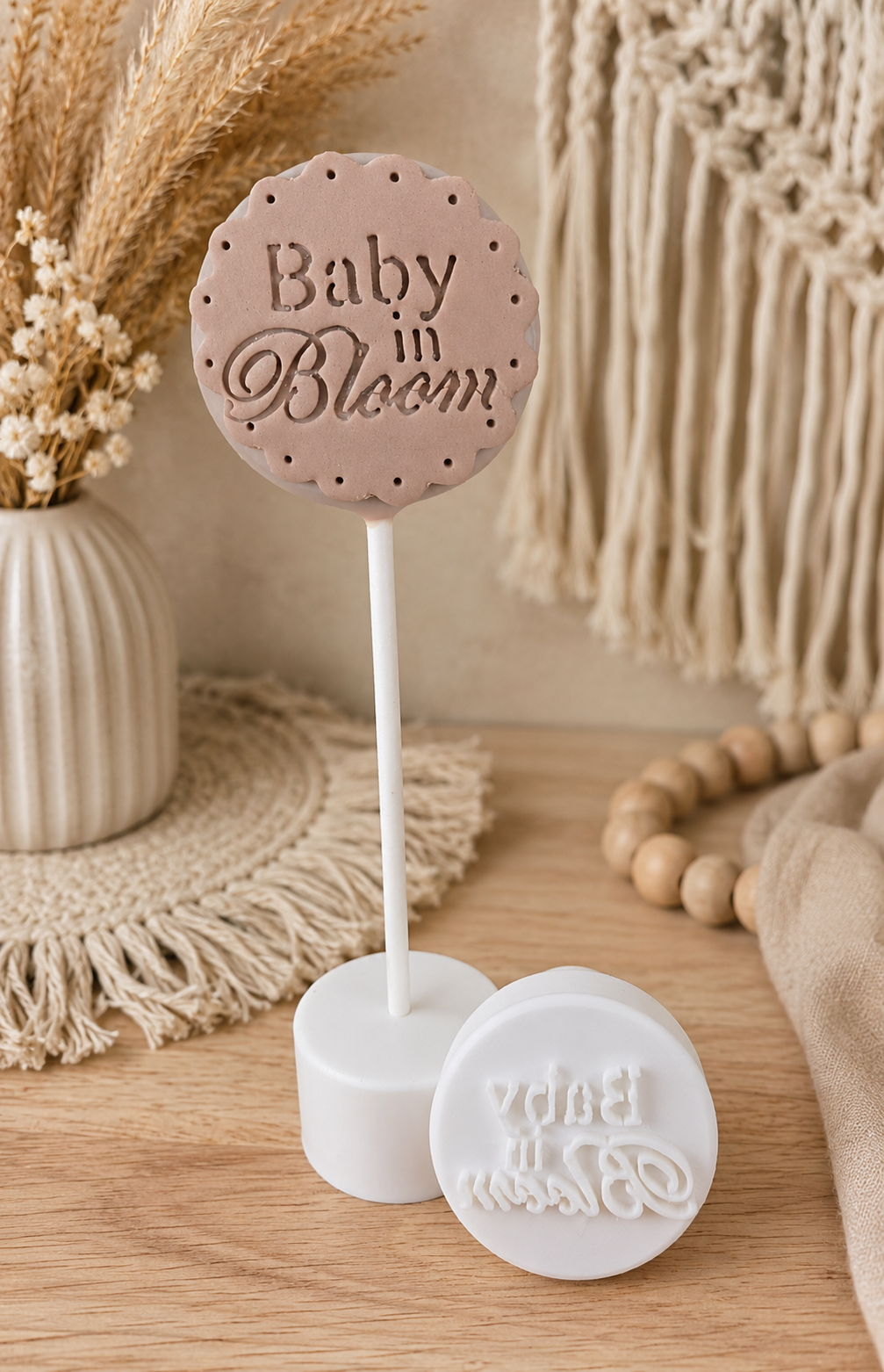 Baby in Bloom Embossing Stamp | Cake Pop and Fondant Embosser | Cookie and Dessert Stamp
