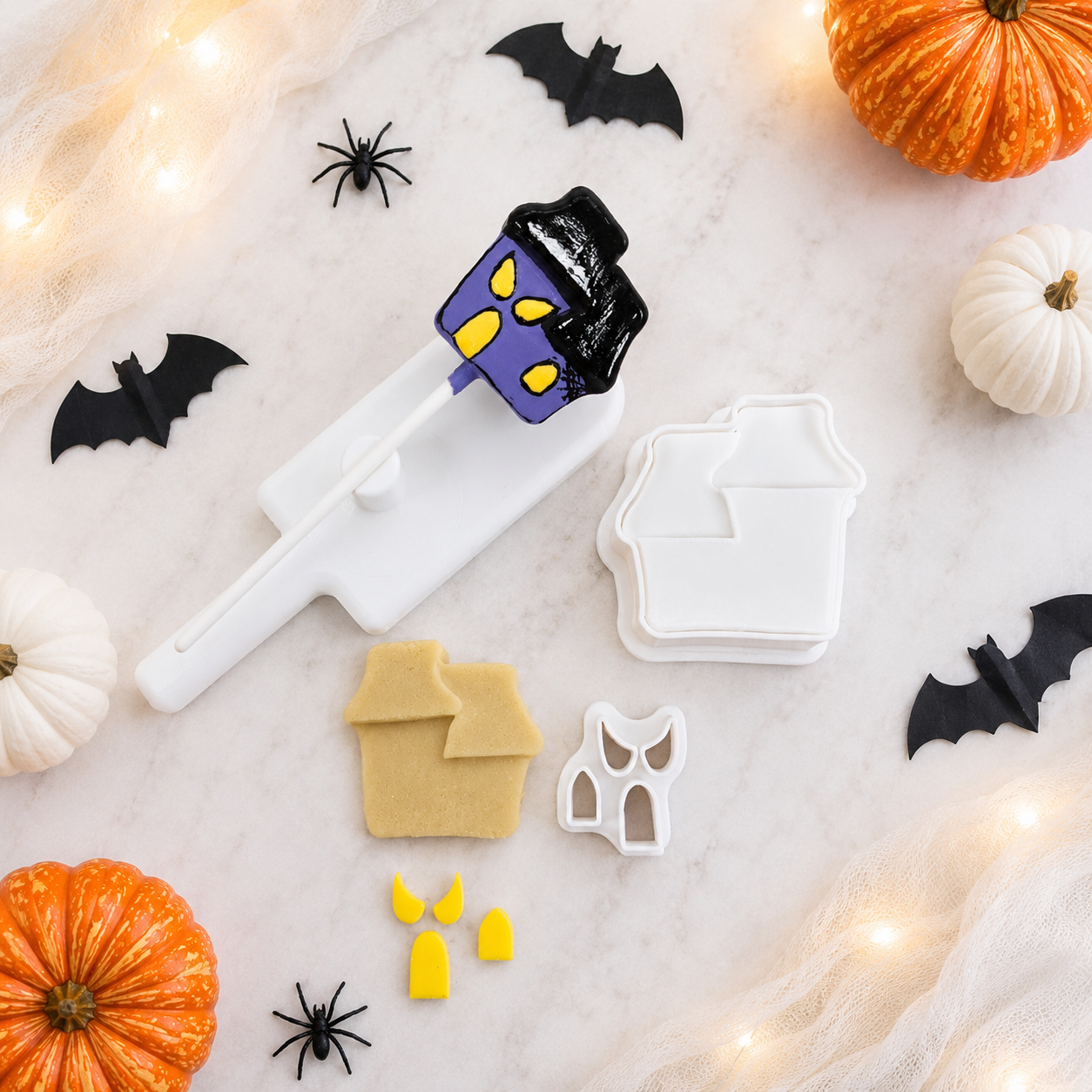 Haunted House Cake Pop Cutter with Matching Plunger and Fondant Cutter