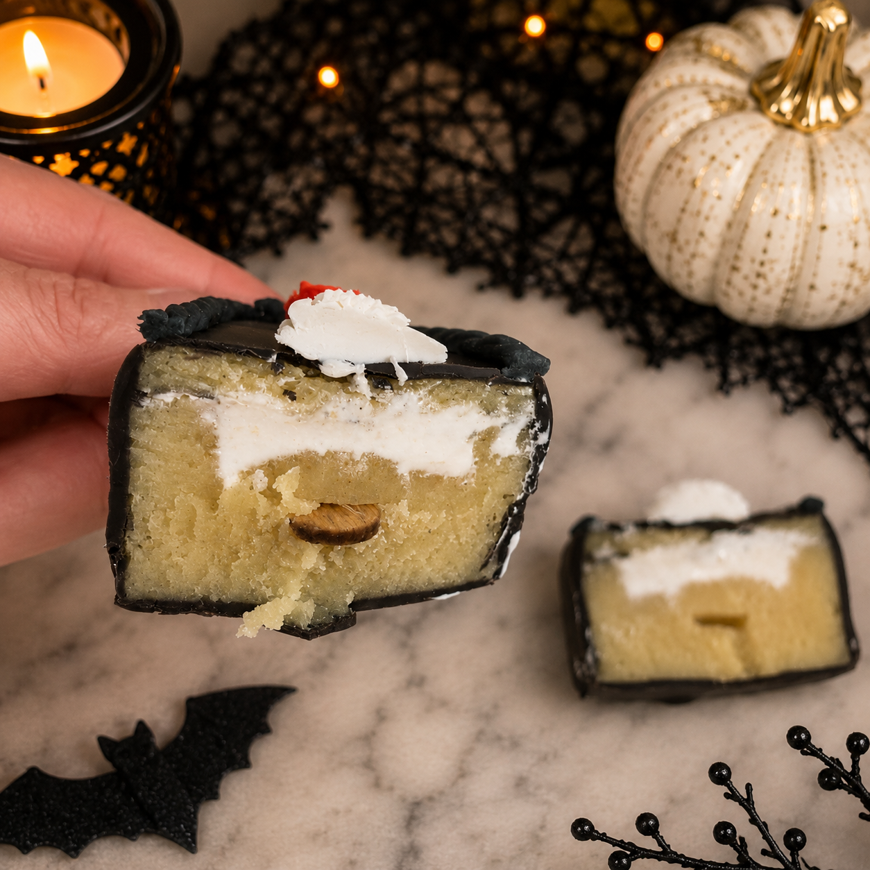 Stuffed Coffin Cakesicle Cutter with Indent Plunger