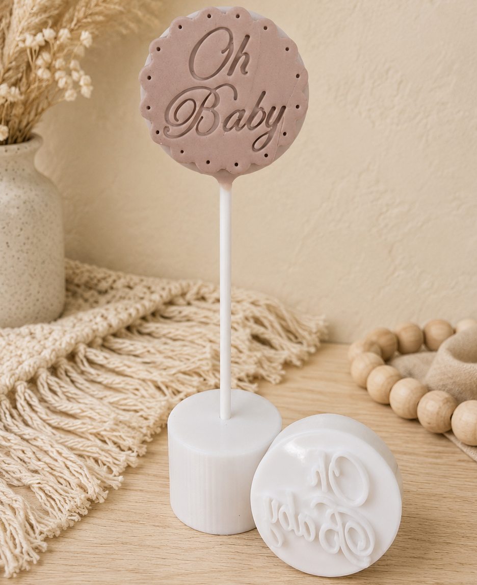 Oh Baby cake pop with Embosser stamp