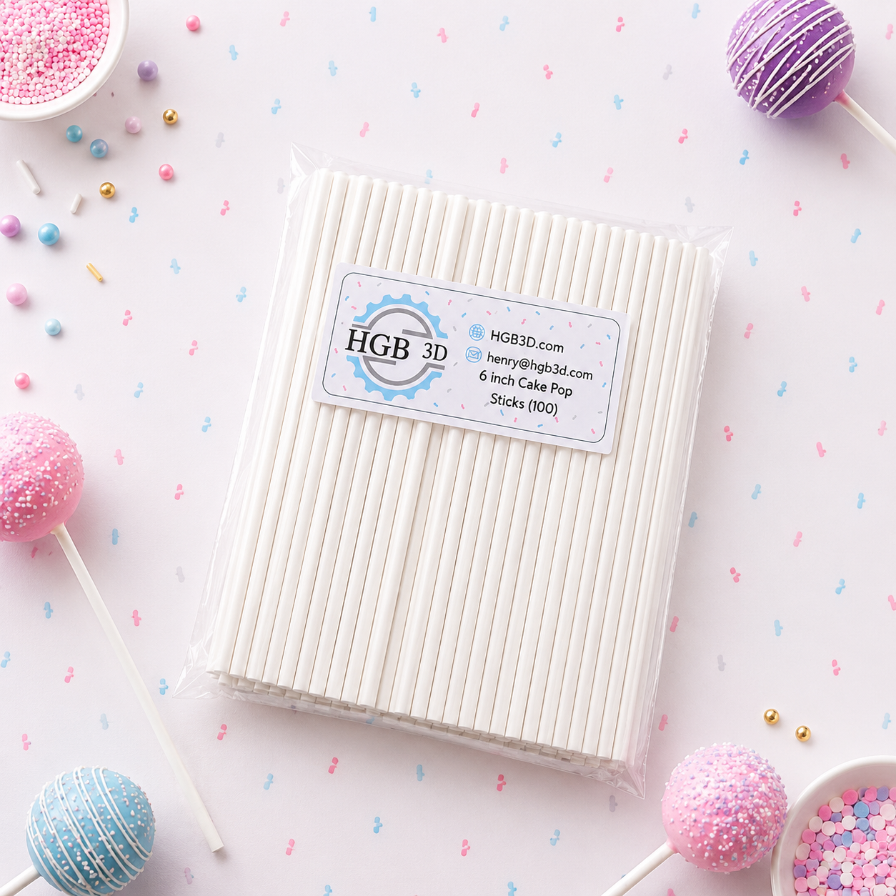 6" Paper Cake Pop and Lollipop Sticks – 100 Count