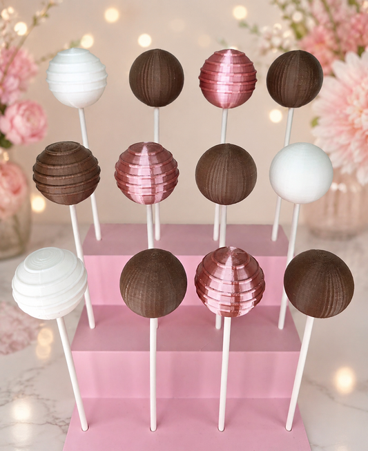 Fake Cake Pops | Set of 6 Faux Cake Balls | Practice & Display Props